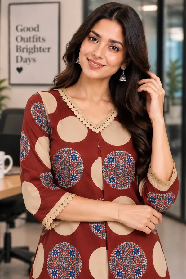 Maroon_Printed_Straight_Kurta_Set_For_Women
