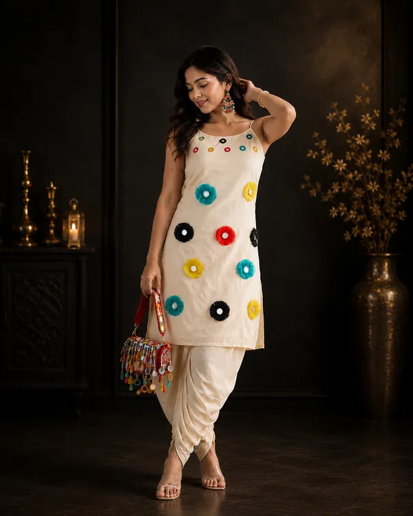 Cream_Floral_Embellished_Kurta_Set_For_Women