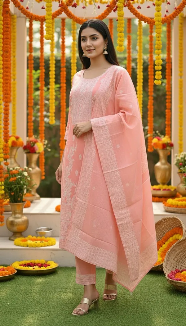 Peach_Embroidered_Kurta_Set_for_Women