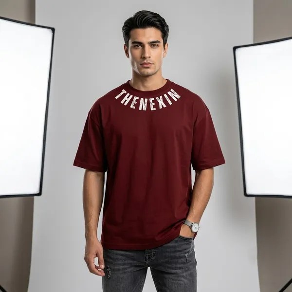Maroon_Oversized_T-shirt_100%_Pure_Cotton_For_Unisex