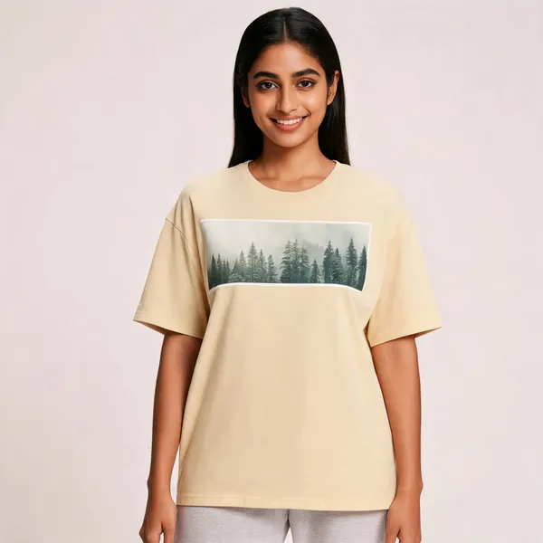 Beige_Oversized_T-shirt_100%_Pure_Cotton_For_Unisex