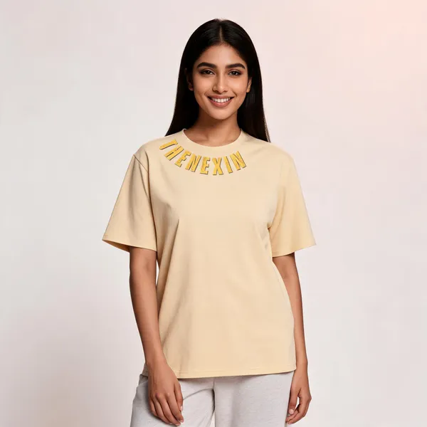 Beige_Oversized_T-shirt_100%_Pure_Cotton_For_Unisex