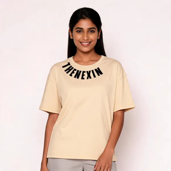 Beige_Oversized_T-shirt_100%_Pure_Cotton_For_Unisex