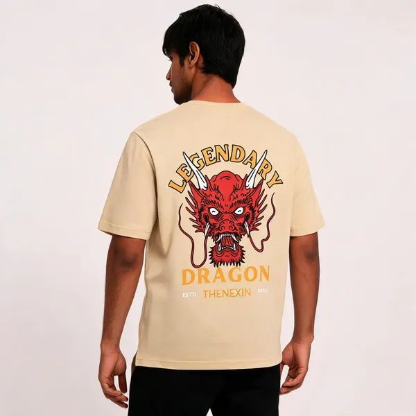 Beige_Oversized_T-shirt_100%_Pure_Cotton_For_Unisex