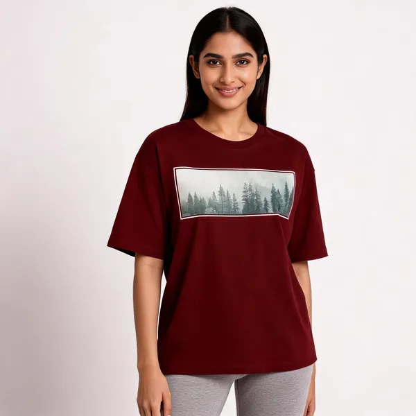 Maroon_Oversized_T-shirt_100%_Pure_Cotton_For_Unisex