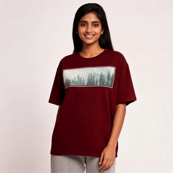 Maroon_Oversized_T-shirt_100%_Pure_Cotton_For_Unisex