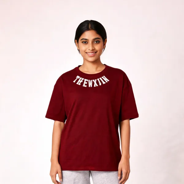 Maroon_Oversized_T-shirt_100%_Pure_Cotton_For_Unisex