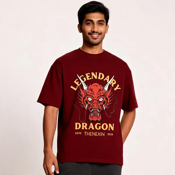 Maroon_Oversized_T-shirt_100%_Pure_Cotton_For_Unisex