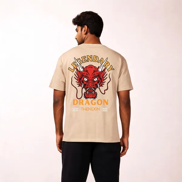 Beige_Oversized_T-shirt_100%_Pure_Cotton_For_Unisex