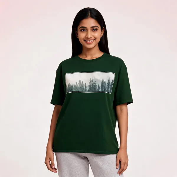 Dark_Green_Oversized_T-shirt_100%_Pure_Cotton_For_Unisex