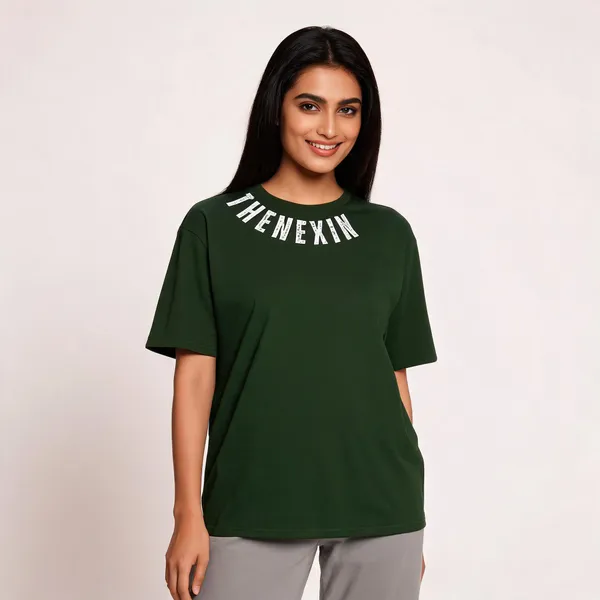 Dark_Green_Oversized_T-shirt_100%_Pure_Cotton_For_Unisex