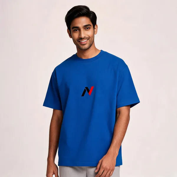 Blue_Oversized_T-shirt_100%_Pure_Cotton_For_Unisex