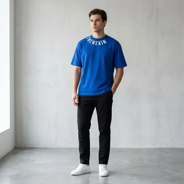 Blue_Oversized_T-shirt_100%_Pure_Cotton_For_Unisex