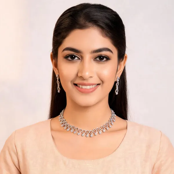 Silver_Metal_Alloy_Leaf_Floral_Collar_Necklace_Set_For_Women