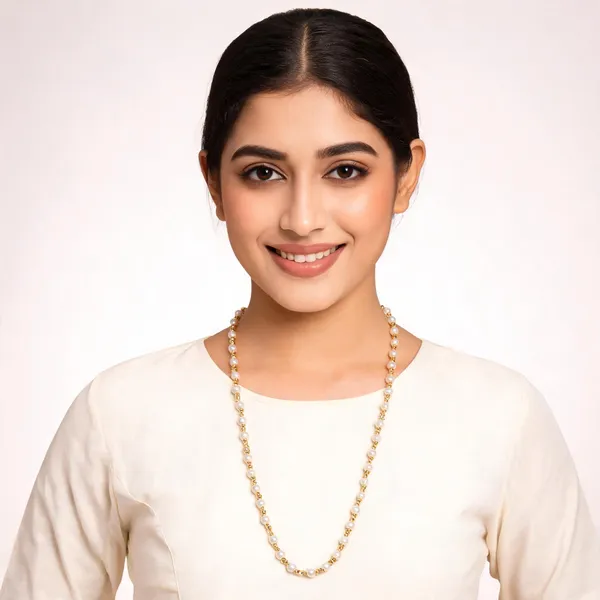 Gold_Metal_Alloy_White_Bead_Pearl_Necklace_For_Women