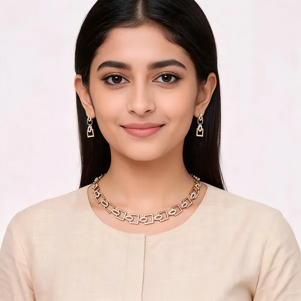 Rose_Gold_Metal_Alloy_Geometric_Rectangular_Link_Necklace_Set_For_Women