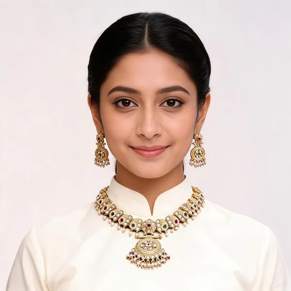 Gold_Metal_Alloy_Kundan_Stone_Pearl_Traditional_Necklace_Set_For_Women