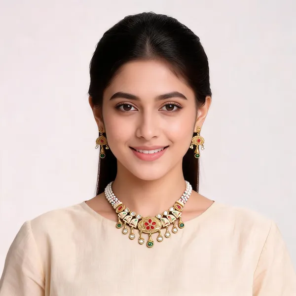 Gold_Metal_Alloy_Floral_Stone_Traditional_Necklace_Set_For_Women