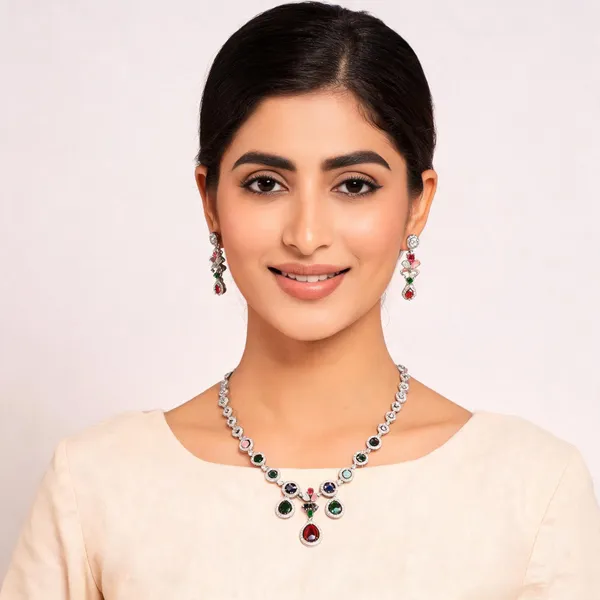 Silver_Metal_Alloy_Multicolour_Stone_Circular_Necklace_Set_For_Women