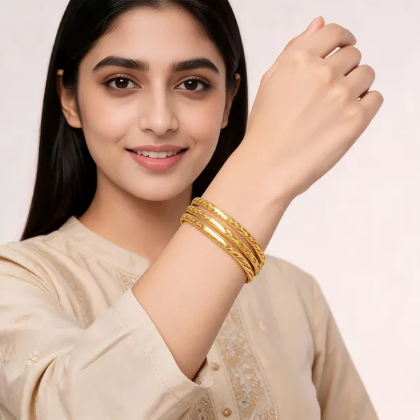 Gold_Metal_Alloy_Slim_Textured_Layered_Bangle_Set_For_Women
