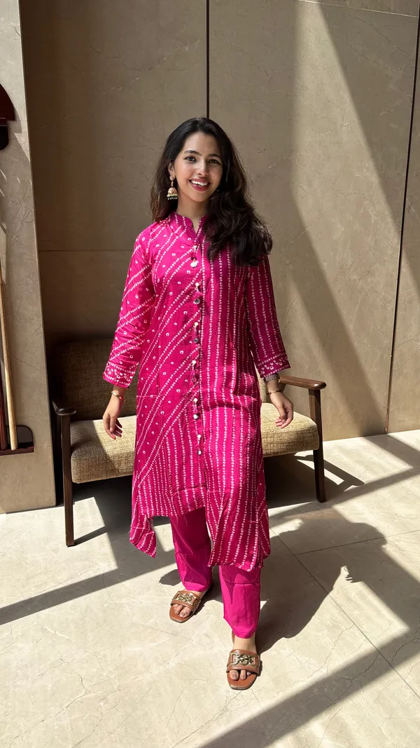Pink_Bandhej_Casual_Wear