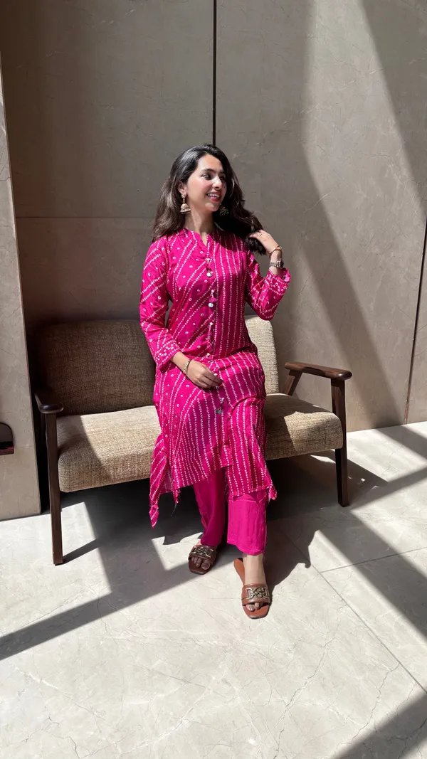 Pink_Bandhej_Casual_Wear