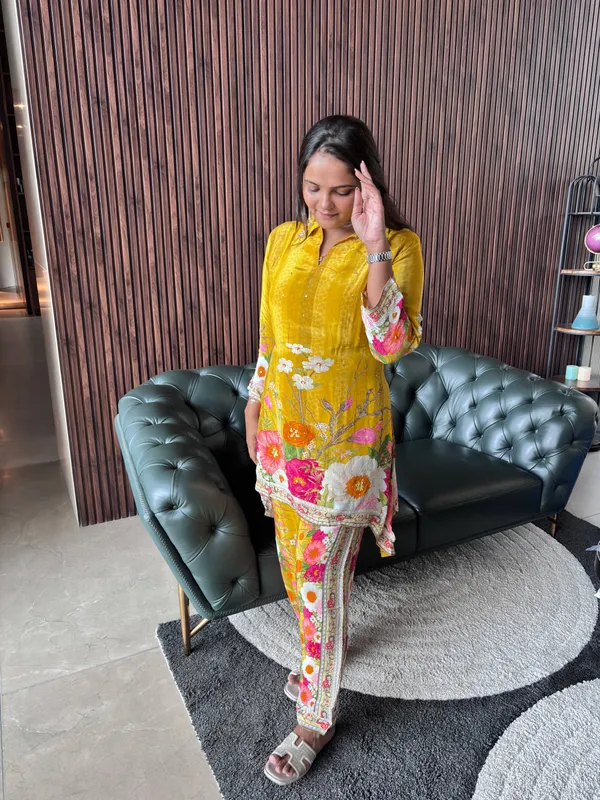Yellow_Print_Indo_Western