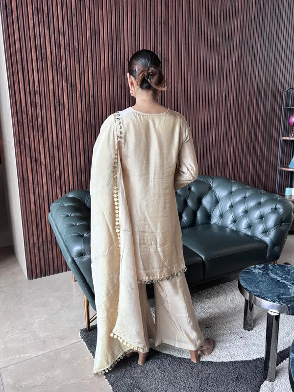 Beige_Knee_Length_Suit_Set