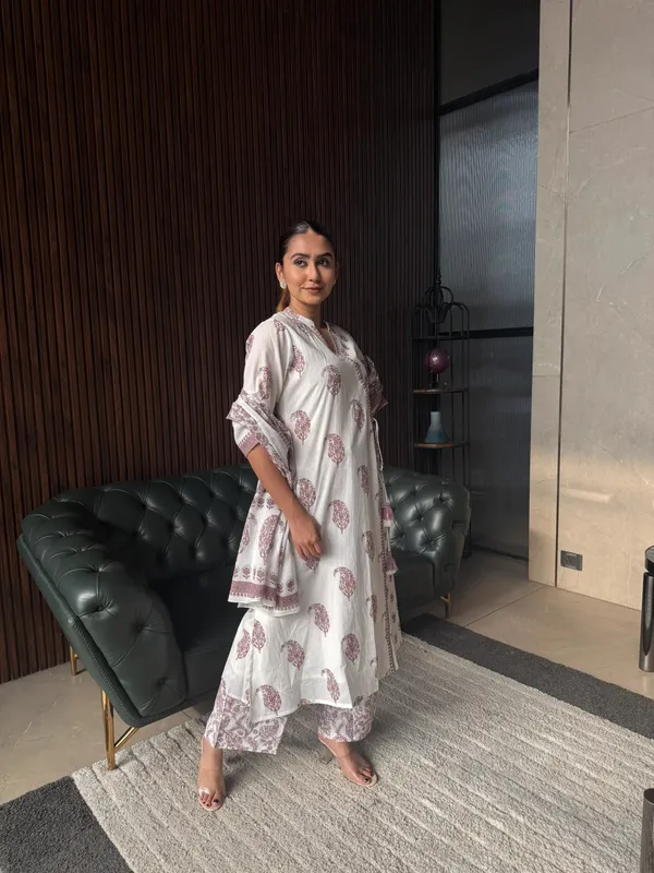 White_Printed_Kaftan_Dress