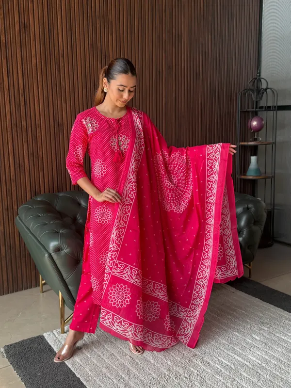 Rani_Pink_Handblock_Kurta_Set