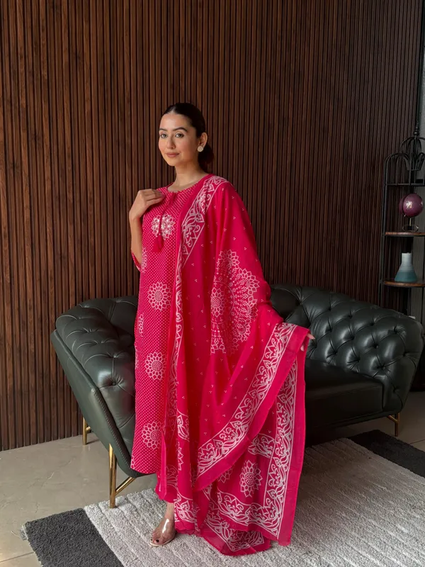 Rani_Pink_Handblock_Kurta_Set