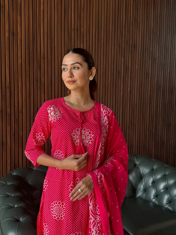 Rani_Pink_Handblock_Kurta_Set