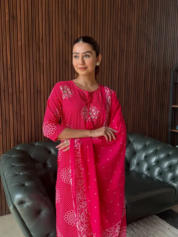 Rani_Pink_Handblock_Kurta_Set