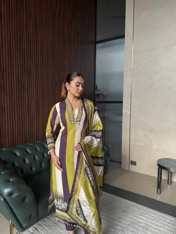 Mustard_Stripe_Dupatta_Suit_Set