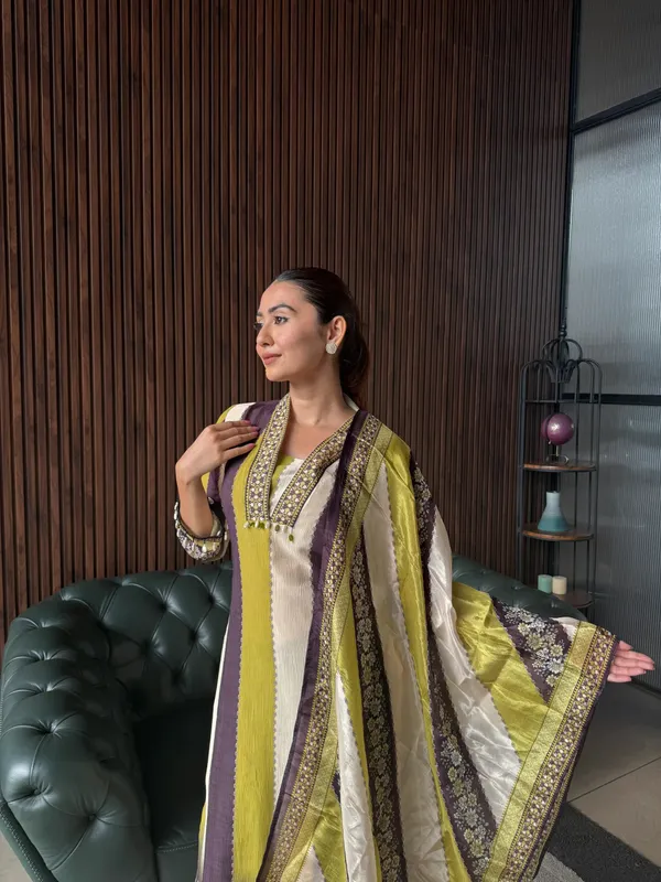 Mustard_Stripe_Dupatta_Suit_Set