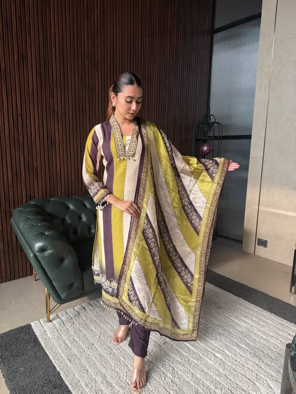 Mustard_Stripe_Dupatta_Suit_Set