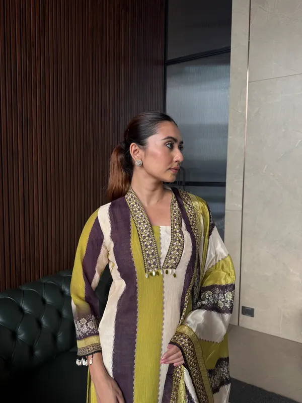 Mustard_Stripe_Dupatta_Suit_Set