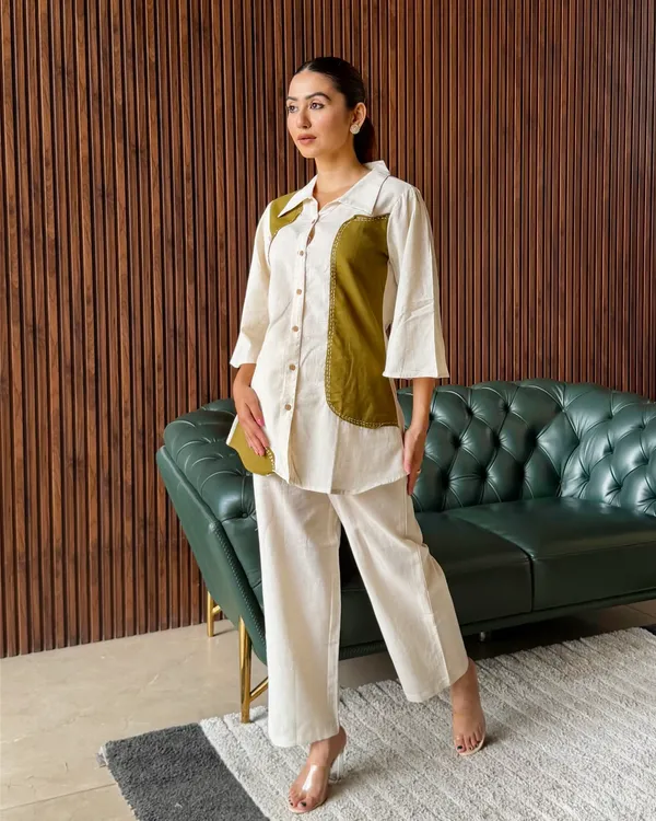 Ivory_And_Olive_Panel_Coord_Set