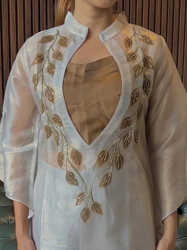 Ivory_Embroidered_Kurta_With_Sheer_Overlay_Set