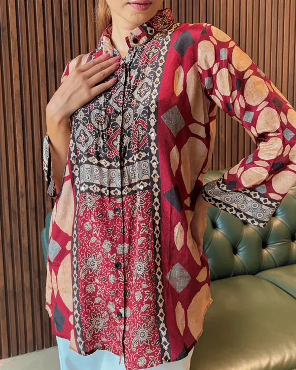 Rust_Ethnic_Printed_Top