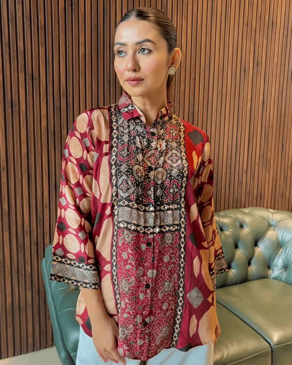 Rust_Ethnic_Printed_Top