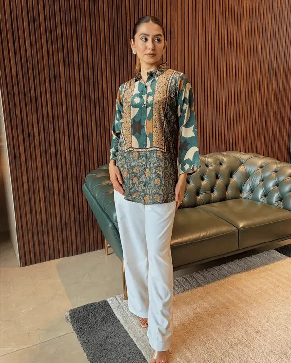 Green_Abstract_Printed_Tunic