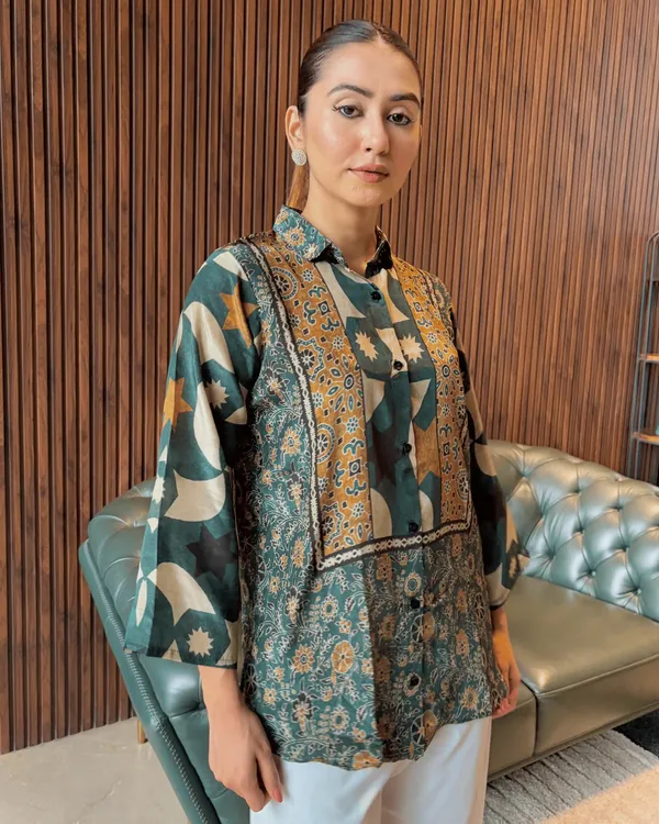 Green_Abstract_Printed_Tunic