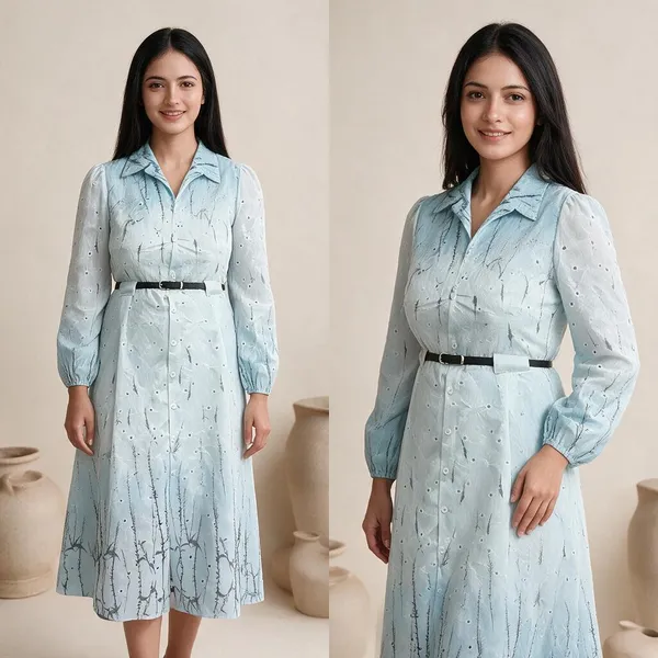 Light_Blue_Cotton_Relaxed_Embroidered_Belted_Midi_Dress_For_Women