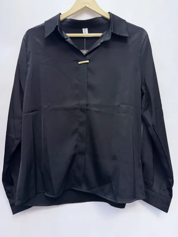 Black_Collared_Long_Sleeve_Shirt_for_Women