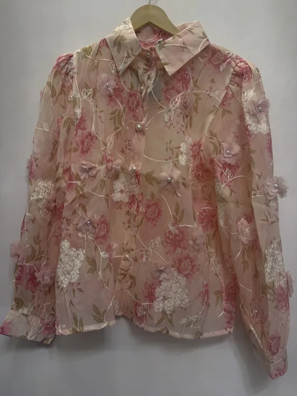 Pink_Organza_Floral_Shirt_for_Women