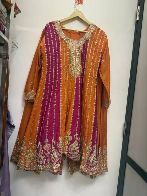 Orange_Embroidered_Kurta_Set_for_Women