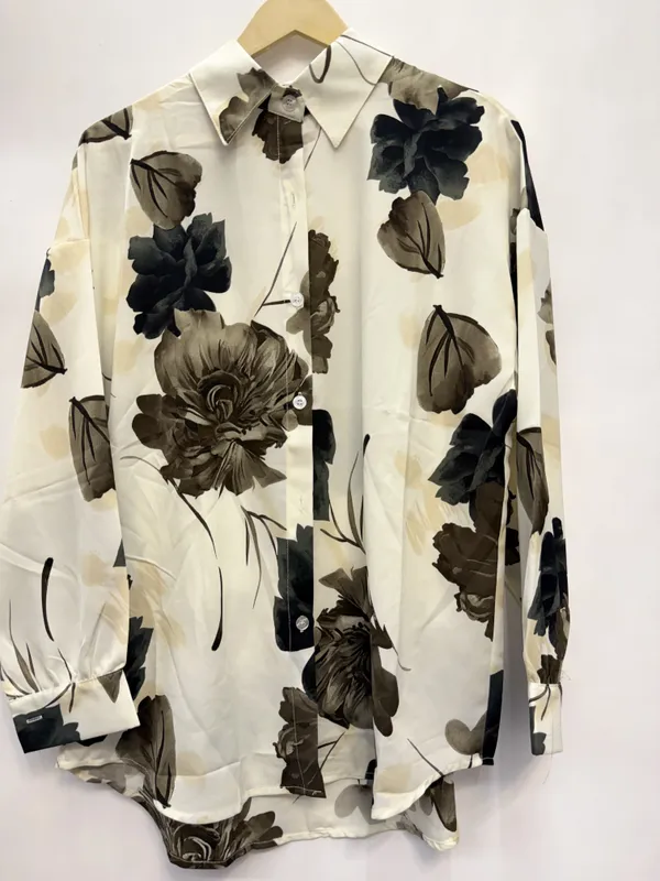 Cream_Floral_Print_Button_Down_Shirt_for_Women