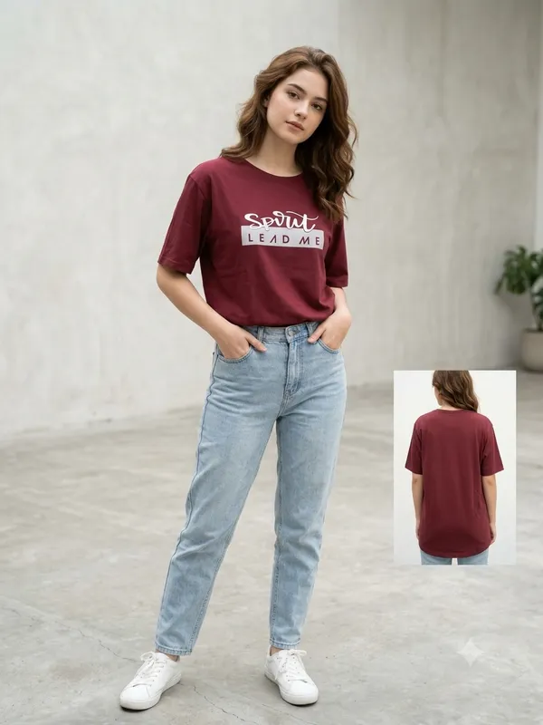 Maroon_Casual_Fit_T-Shirt_for_Women