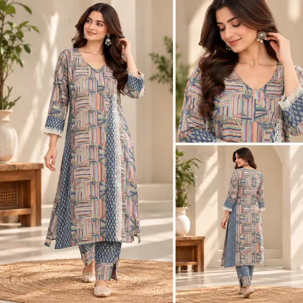 Multicolor_Printed_Kurta_Pant_Set_for_Women